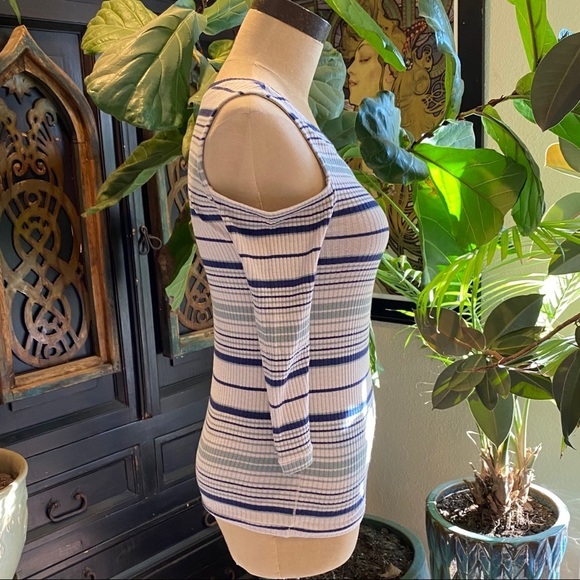 Free People Rory Striped Cold-Shoulder Top - Picture 7 of 14